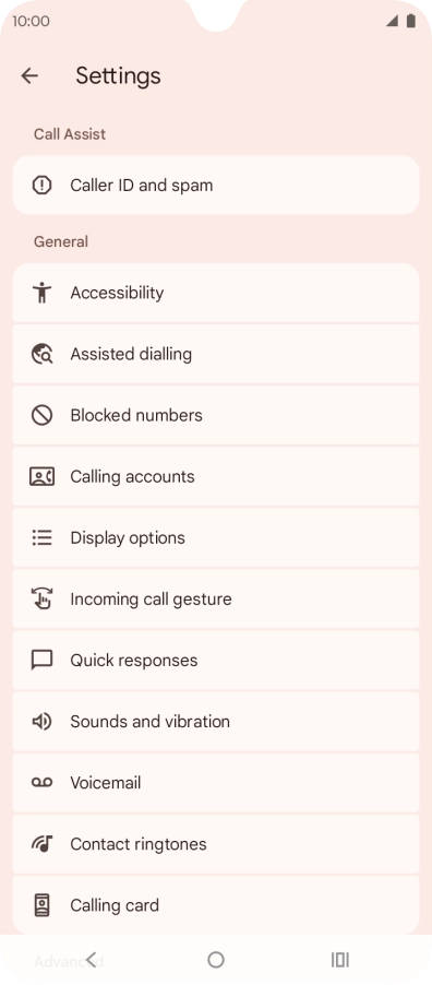 Press Calling accounts.