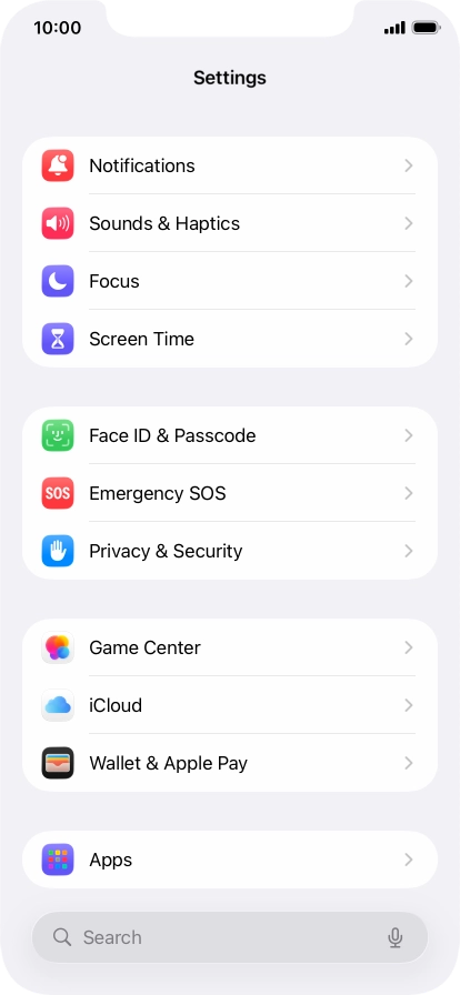 Press Face ID & Passcode.