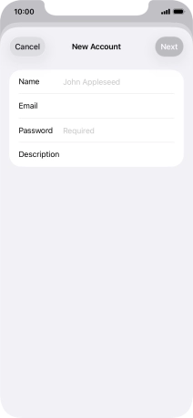 Press Name and key in the required sender name.