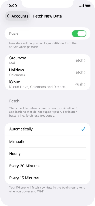 Press the indicator next to 