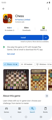 Press Install and follow the instructions on the screen to install the app.