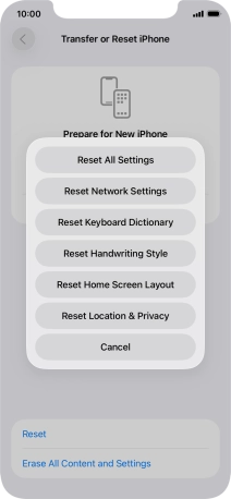 Press Reset All Settings.
