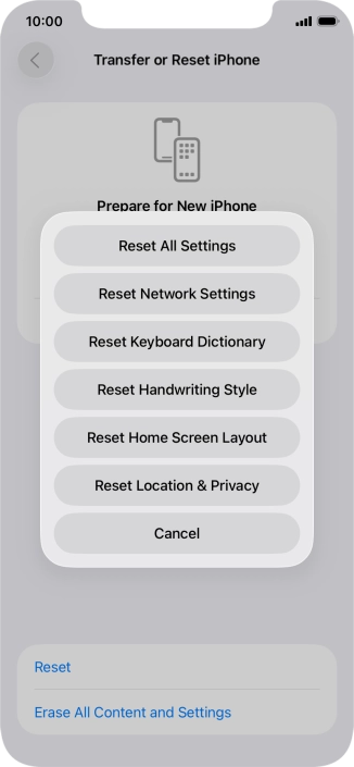 Press Reset All Settings.