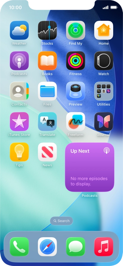 If you're using a Widget Stack: slide up or down on the stack to select the required widget.