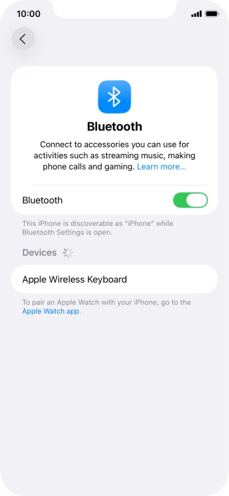 Press the required Bluetooth device and follow the instructions on the screen to pair the device with your phone.