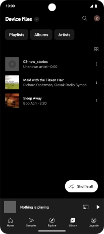 Press the required audio file.