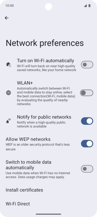 Press the indicator next to 