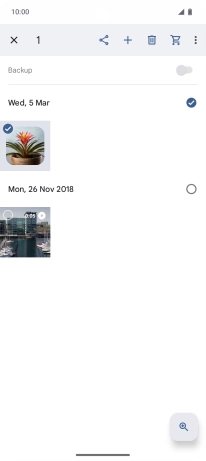 Press the required pictures or videos to select them.