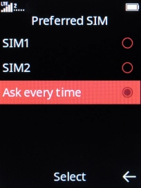 Select the required setting.