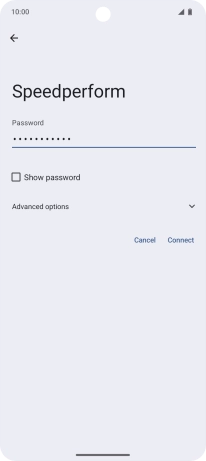 Key in the password for the Wi-Fi network and press Connect.