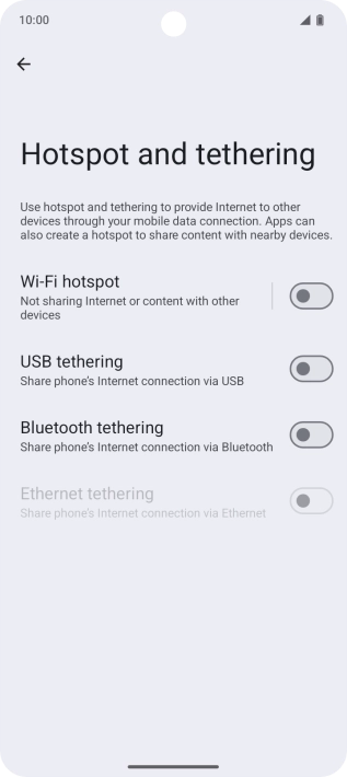 Press Wi-Fi hotspot.