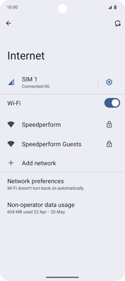 Press Network preferences.