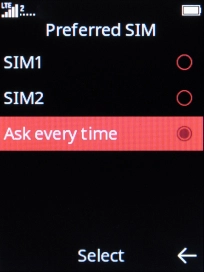 Select the required setting.