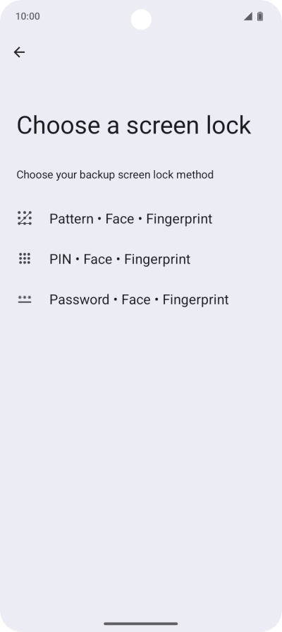 Press the required phone lock code and follow the instructions on the screen to create an additional phone lock code.