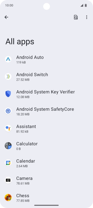 Press the required app.