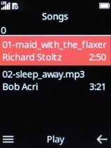 Highlight the required audio file.