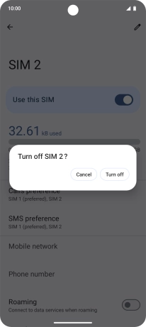 If you turn off the price plan, press Turn off.