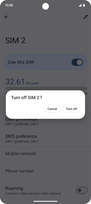 If you turn off the price plan, press Turn off.