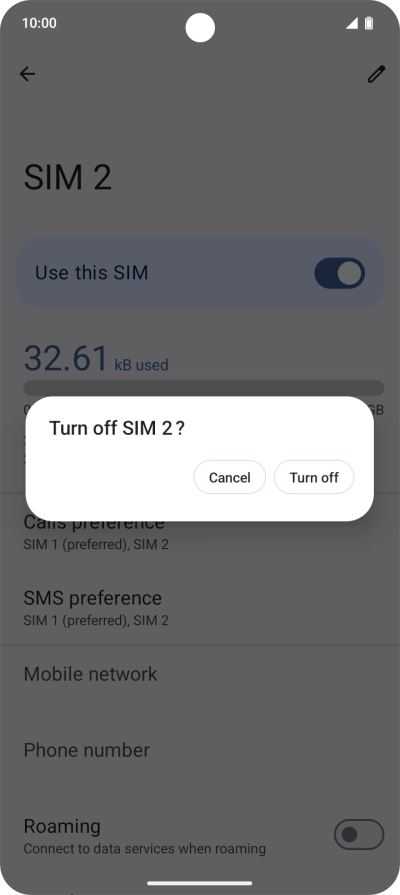 If you turn off the price plan, press Turn off.