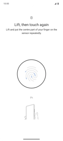 Follow the instructions on the screen to create the phone lock code using your fingerprint.