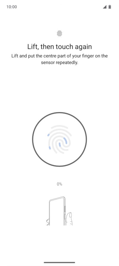 Follow the instructions on the screen to create the phone lock code using your fingerprint.