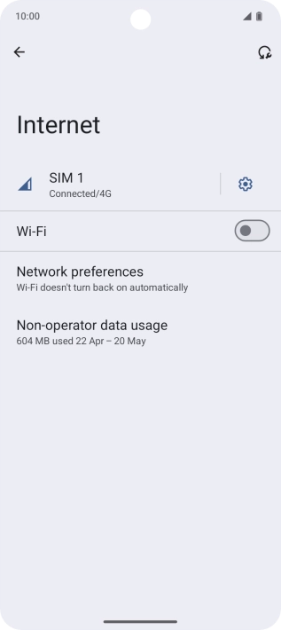 Press the indicator next to 