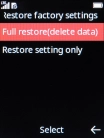 Select Full restore(delete data).