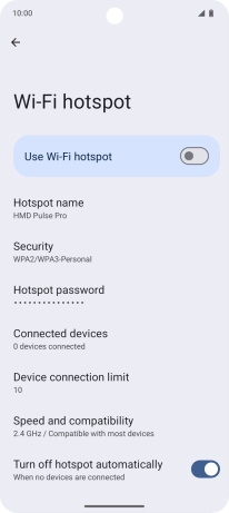 Press Hotspot name.