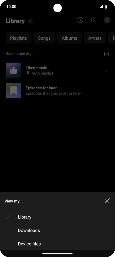 Press the required category and go to the required audio file.