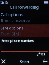 Key in (prefix) 5 (your phone number) and press the Navigation key.
