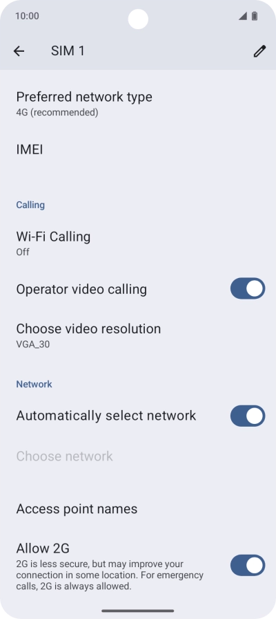 Press Access point names.