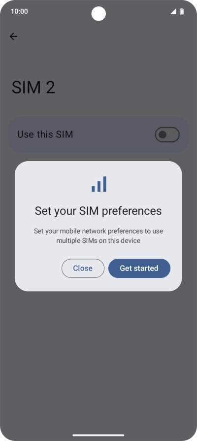 If you turn on the price plan, press Get started and follow the instructions on the screen.