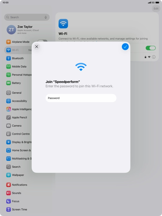 Press the confirm icon.