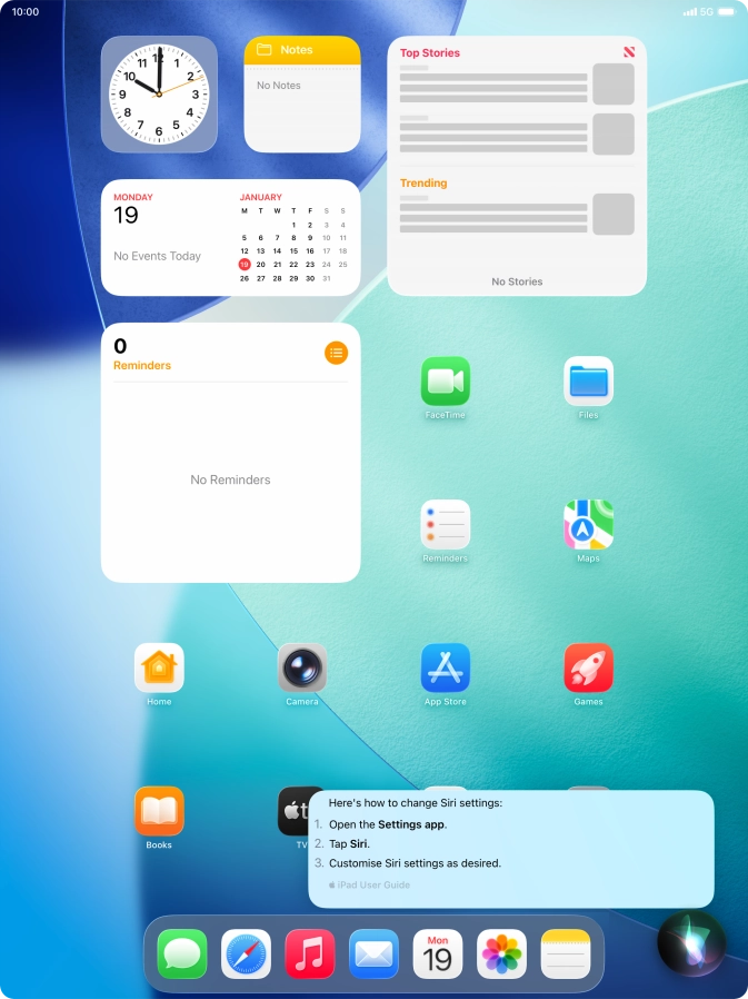 Ask questions about functions and settings on your tablet.
