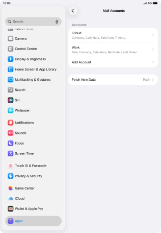 Press the required email account.