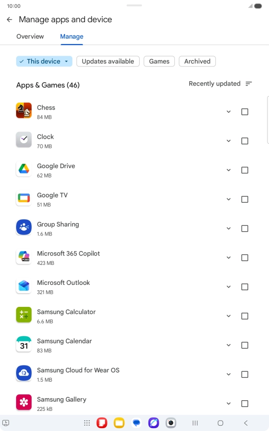 Press the required app.