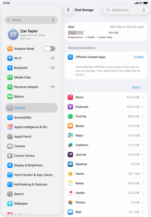 Press the required app.