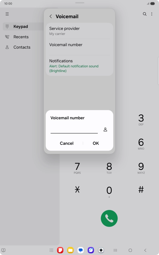 Key in +61414121121 and press OK.