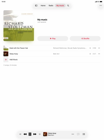 Press the song title.