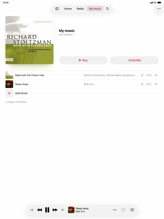 Press the song title.