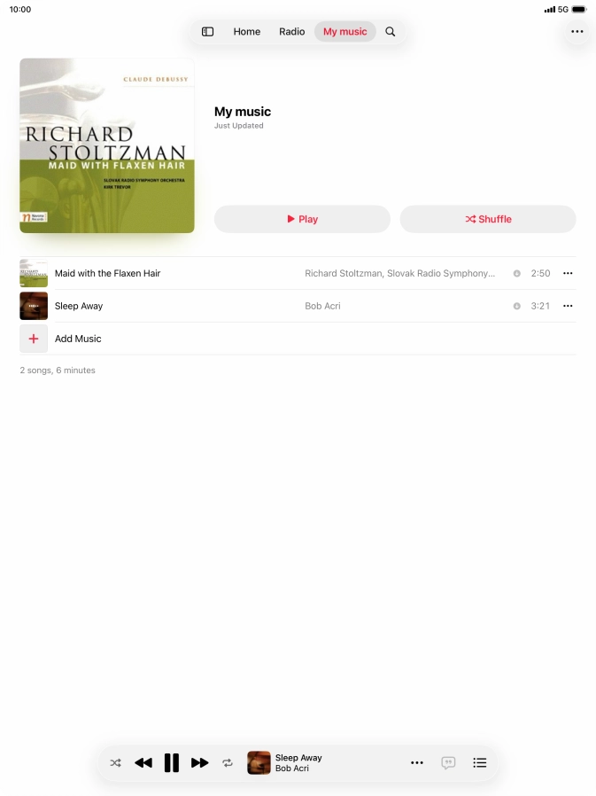 Press the song title.