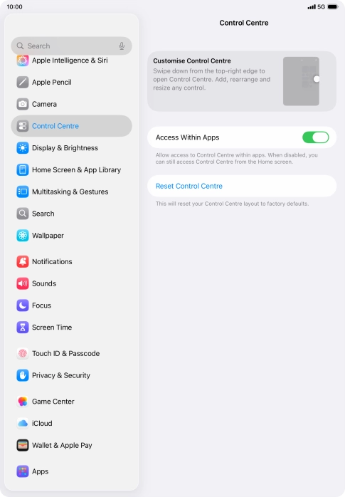 Press the indicator next to 