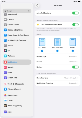 Press the indicator next to 