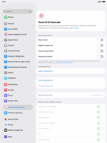 Press Add a Fingerprint... and follow the instructions on the screen to add your fingerprint.