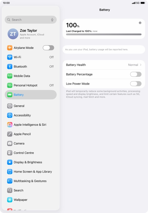 Press the indicator next to 