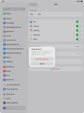Press Delete from My iPad.