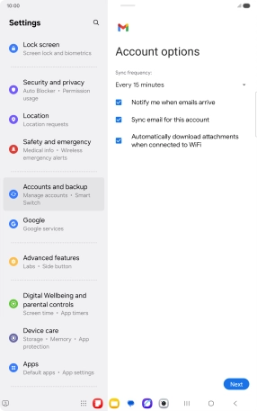 If this screen is displayed, you email account has been recognised and set up automatically. Follow the instructions on the screen to key in more information and finish setting up your email account.