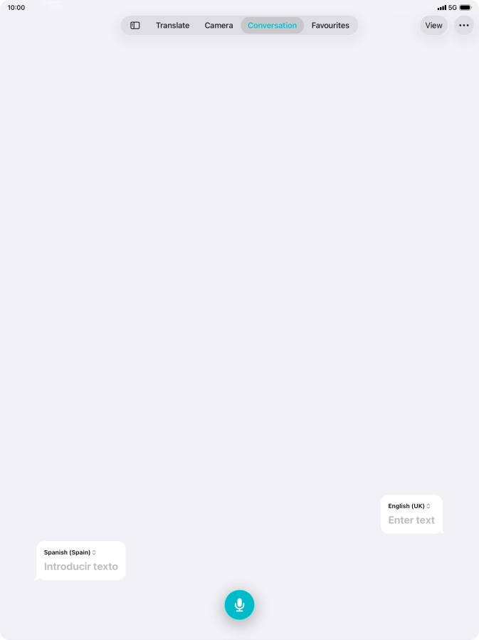 Press the microphone icon and say the required word or sentence.