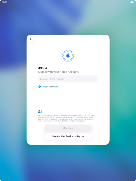 Press Email or Phone Number and key in the username for your Apple Account.