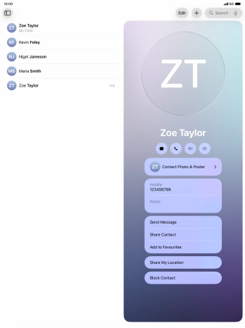 Press the new contact icon.